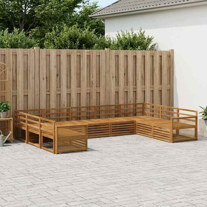 Set de canapele de exterior 9 pcs natural Lemn Solid de Acacia WALTI
