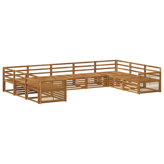 Set de canapele de exterior 9 pcs natural Lemn Solid de Acacia WALTI