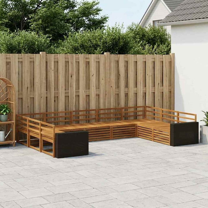 Set de canapele de exterior 9 pcs natural Lemn Solid de Acacia WALTI