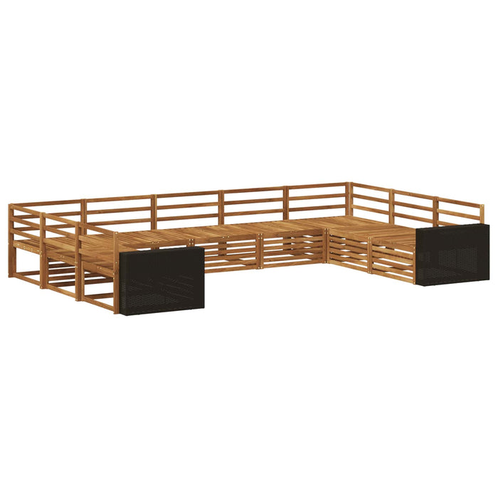 Set de canapele de exterior 9 pcs natural Lemn Solid de Acacia WALTI