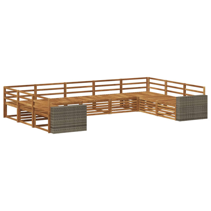 Set de canapele de exterior 9 pcs natural Lemn Solid de Acacia WALTI