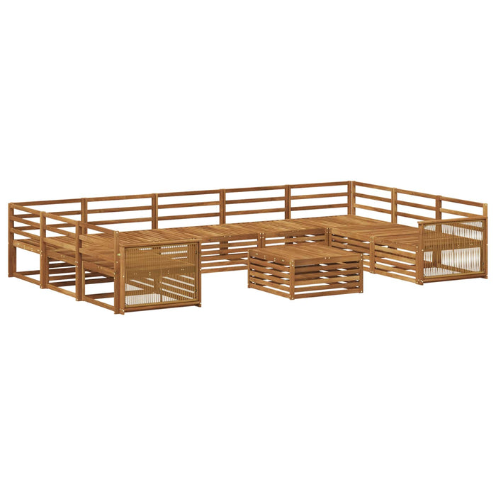 Set de canapele de exterior 10 pcs natural Lemn Solid de Acacia WALTI