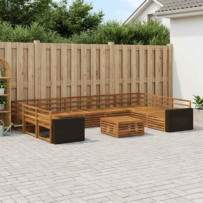 Set de canapele de exterior 10 pcs natural Lemn Solid de Acacia WALTI