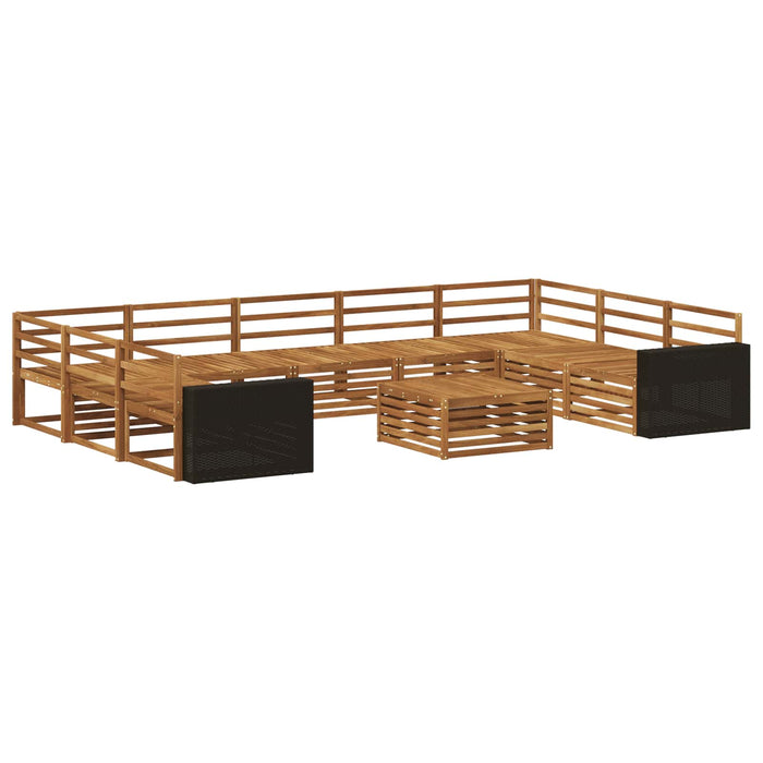 Set de canapele de exterior 10 pcs natural Lemn Solid de Acacia WALTI