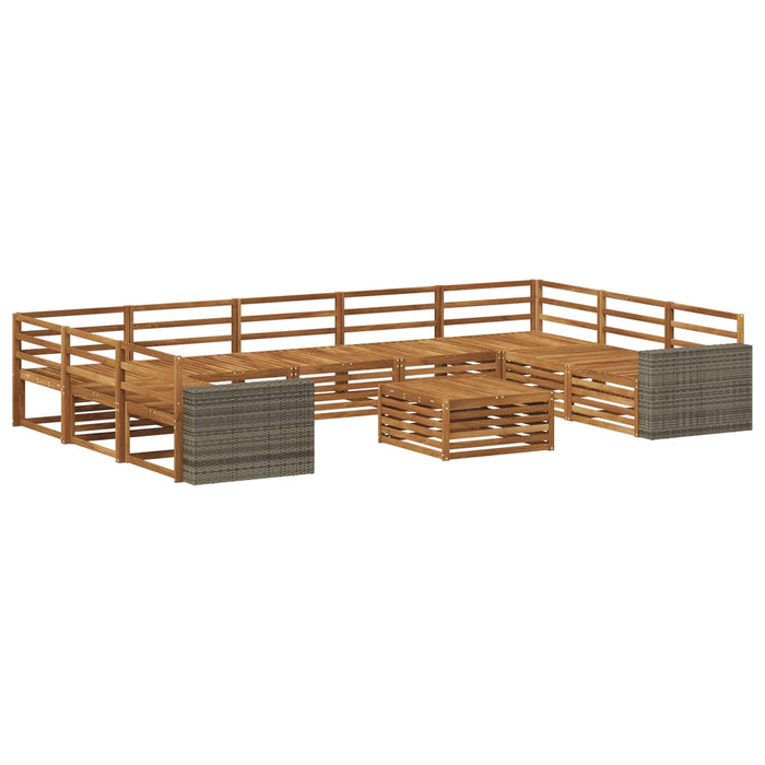 Set de canapele de exterior 10 pcs natural Lemn Solid de Acacia WALTI