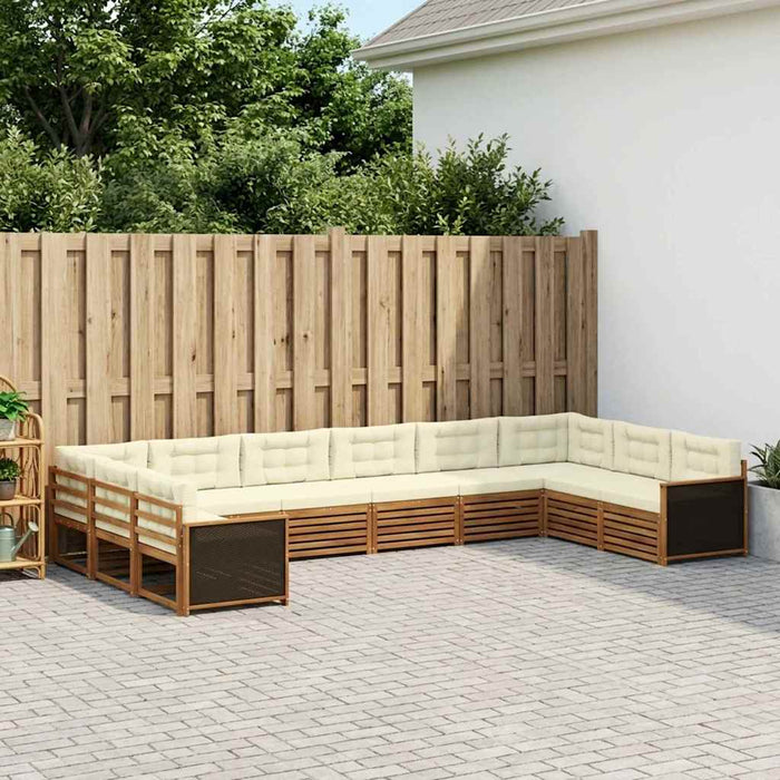Seturi de canapele cu pernă 10 pcs Lemn Solid de Acacia WALTI