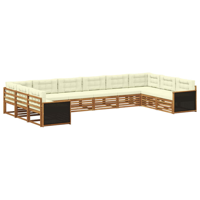 Seturi de canapele cu pernă 10 pcs Lemn Solid de Acacia WALTI