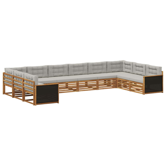 Seturi de canapele cu pernă 10 pcs Lemn Solid de Acacia WALTI