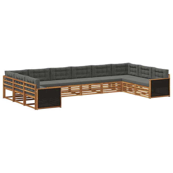 Seturi de canapele cu pernă 10 pcs Lemn Solid de Acacia WALTI
