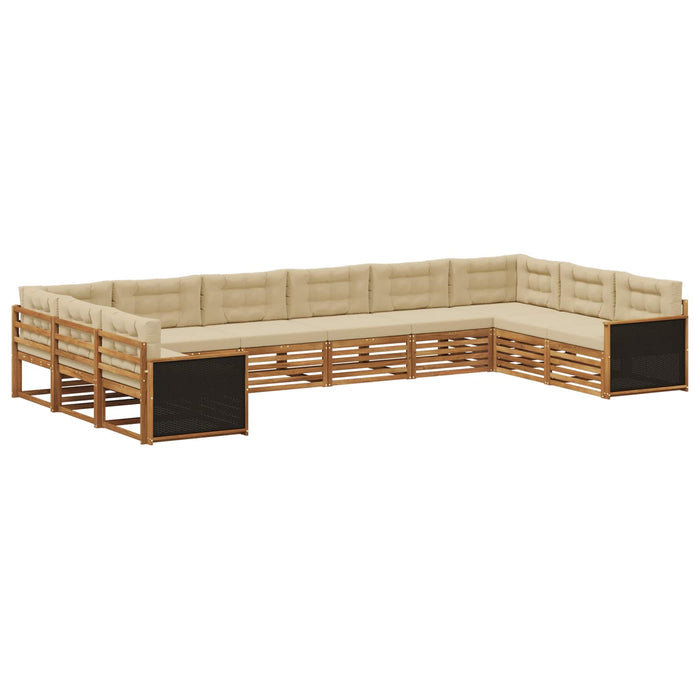 Seturi de canapele cu pernă 10 pcs Lemn Solid de Acacia WALTI