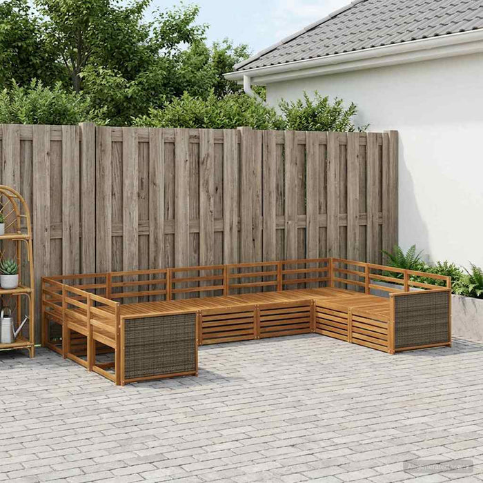 Seturi de canapele 10 pcs Lemn Solid de Acacia WALTI