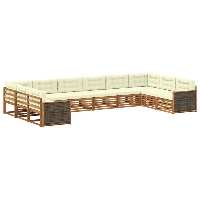 Seturi de canapele cu pernă 10 pcs Lemn Solid de Acacia WALTI