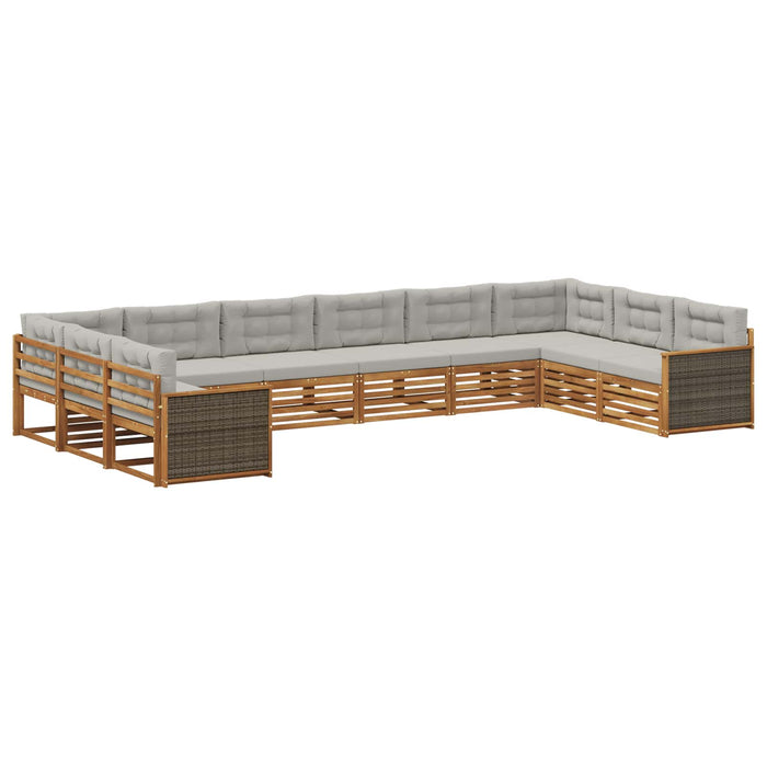 Seturi de canapele cu pernă 10 pcs Lemn Solid de Acacia WALTI