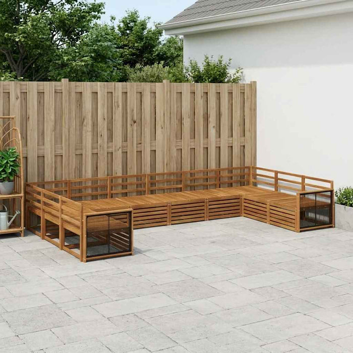 Seturi de canapele 10 pcs Lemn Solid de Acacia WALTI