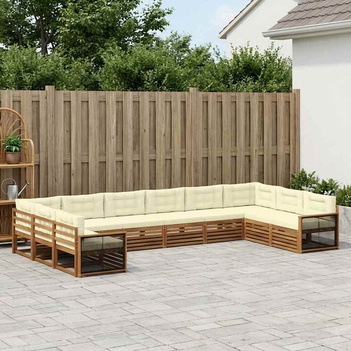 Seturi de canapele cu pernă 10 pcs Lemn Solid de Acacia WALTI