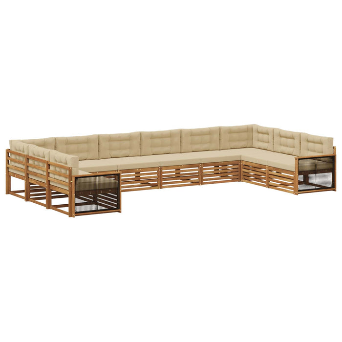 Seturi de canapele cu pernă 10 pcs Lemn Solid de Acacia WALTI