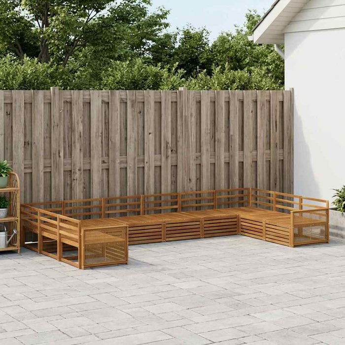 Seturi de canapele 10 pcs Lemn Solid de Acacia WALTI