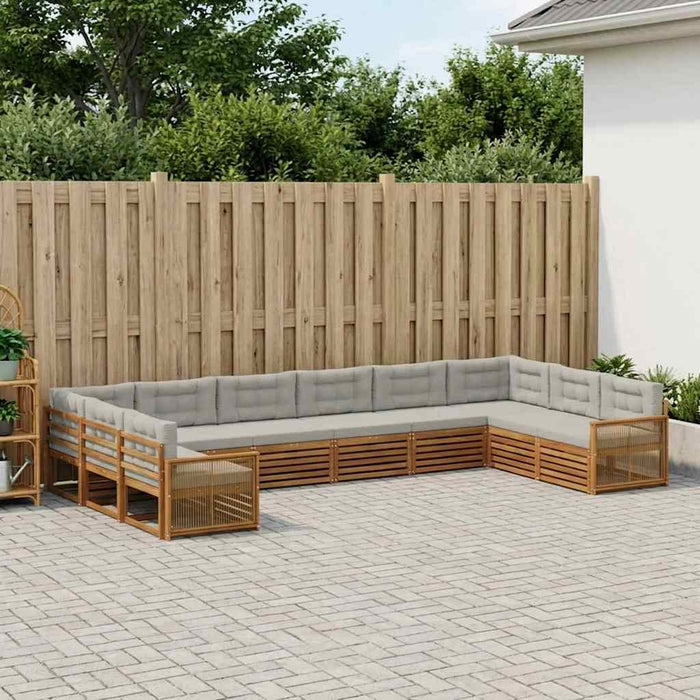 Seturi de canapele cu pernă 10 pcs Lemn Solid de Acacia WALTI