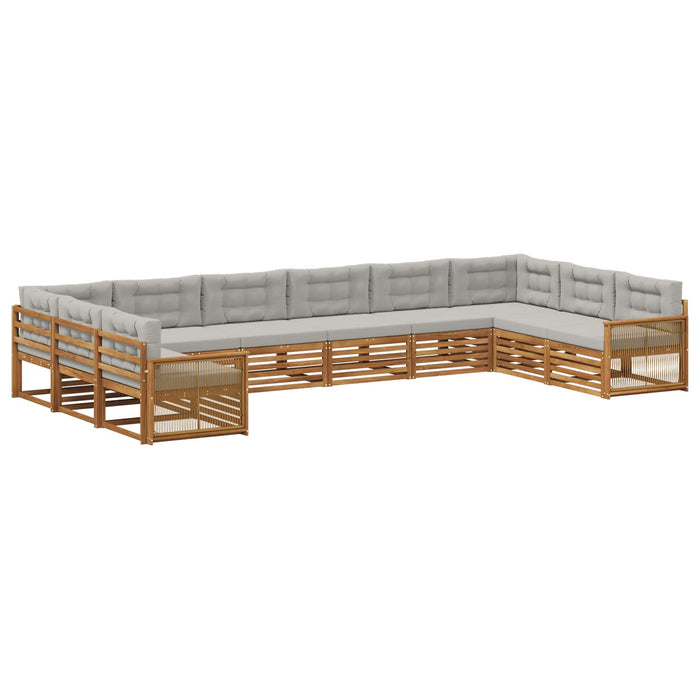 Seturi de canapele cu pernă 10 pcs Lemn Solid de Acacia WALTI