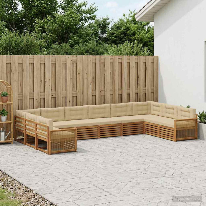 Seturi de canapele cu pernă 10 pcs Lemn Solid de Acacia WALTI