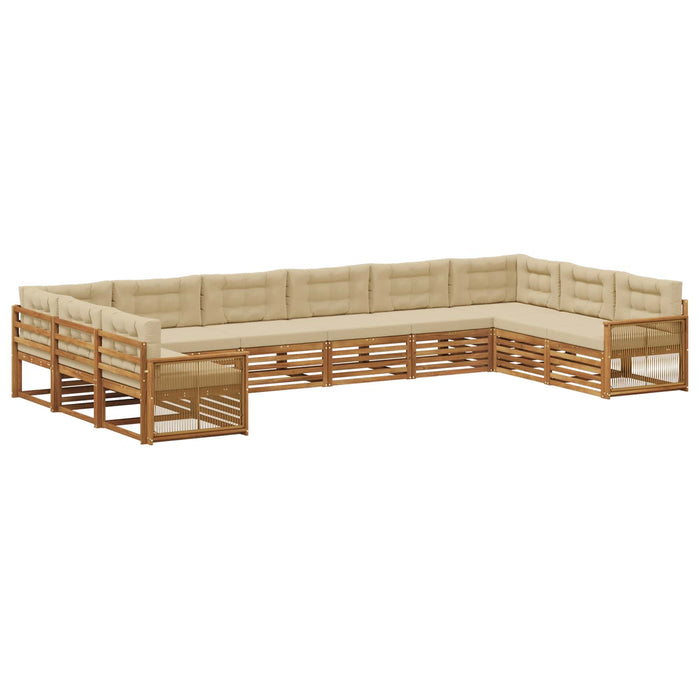 Seturi de canapele cu pernă 10 pcs Lemn Solid de Acacia WALTI