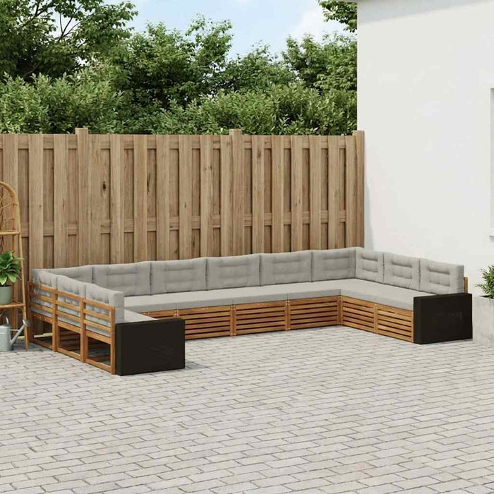 Seturi de canapele cu pernă 10 pcs Lemn Solid de Acacia WALTI