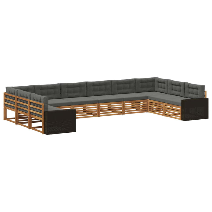 Seturi de canapele cu pernă 10 pcs Lemn Solid de Acacia WALTI