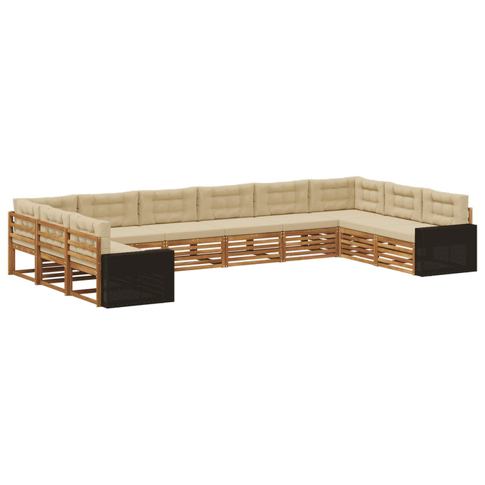 Seturi de canapele cu pernă 10 pcs Lemn Solid de Acacia WALTI