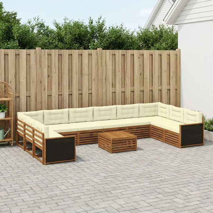 Seturi de canapele cu pernă 11 pcs Lemn Solid de Acacia WALTI
