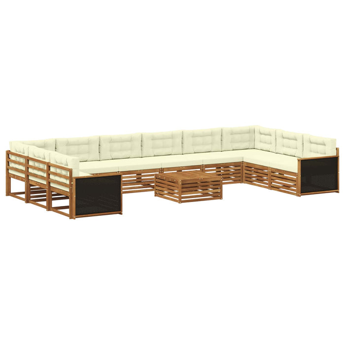 Seturi de canapele cu pernă 11 pcs Lemn Solid de Acacia WALTI