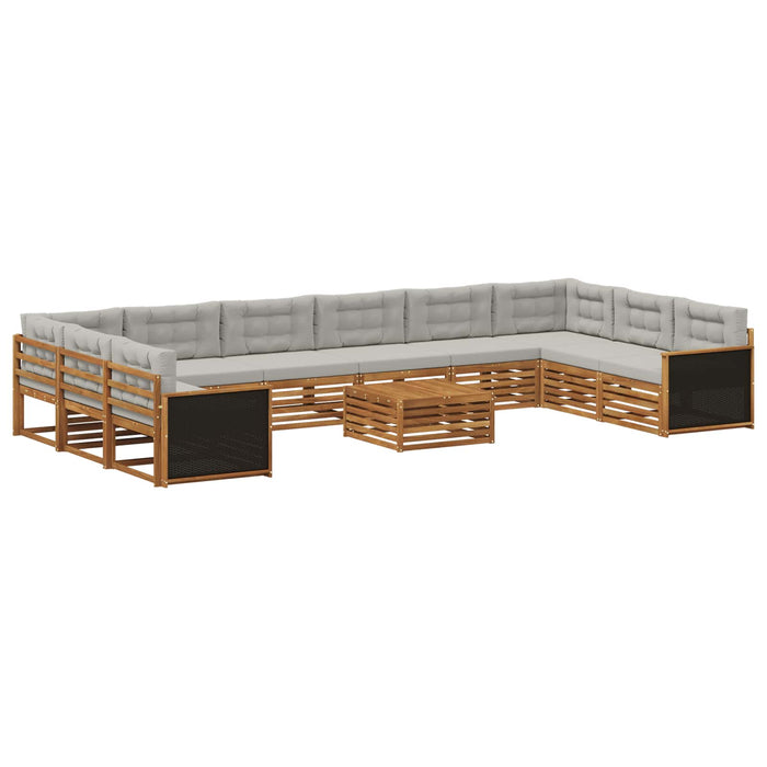 Seturi de canapele cu pernă 11 pcs Lemn Solid de Acacia WALTI