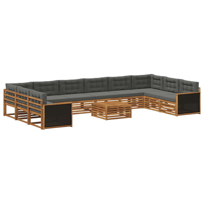 Seturi de canapele cu pernă 11 pcs Lemn Solid de Acacia WALTI