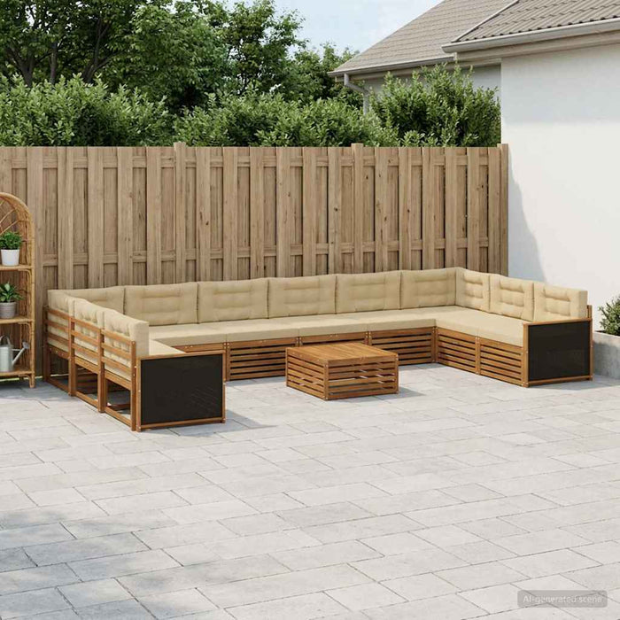 Seturi de canapele cu pernă 11 pcs Lemn Solid de Acacia WALTI