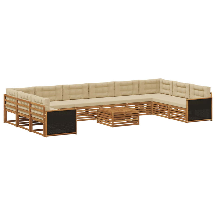Seturi de canapele cu pernă 11 pcs Lemn Solid de Acacia WALTI