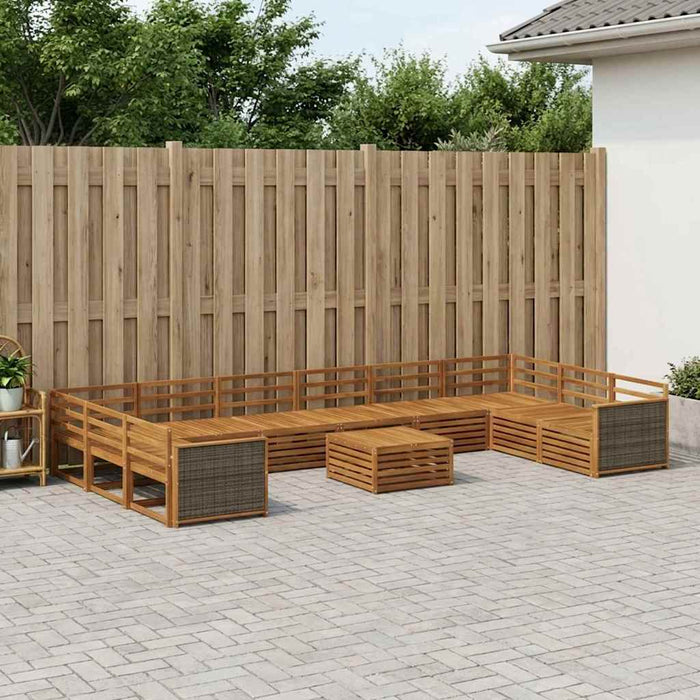 Seturi de canapele 11 pcs Lemn Solid de Acacia WALTI