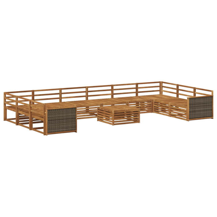Seturi de canapele 11 pcs Lemn Solid de Acacia WALTI