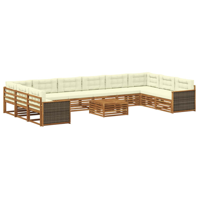 Seturi de canapele cu pernă 11 pcs Lemn Solid de Acacia WALTI
