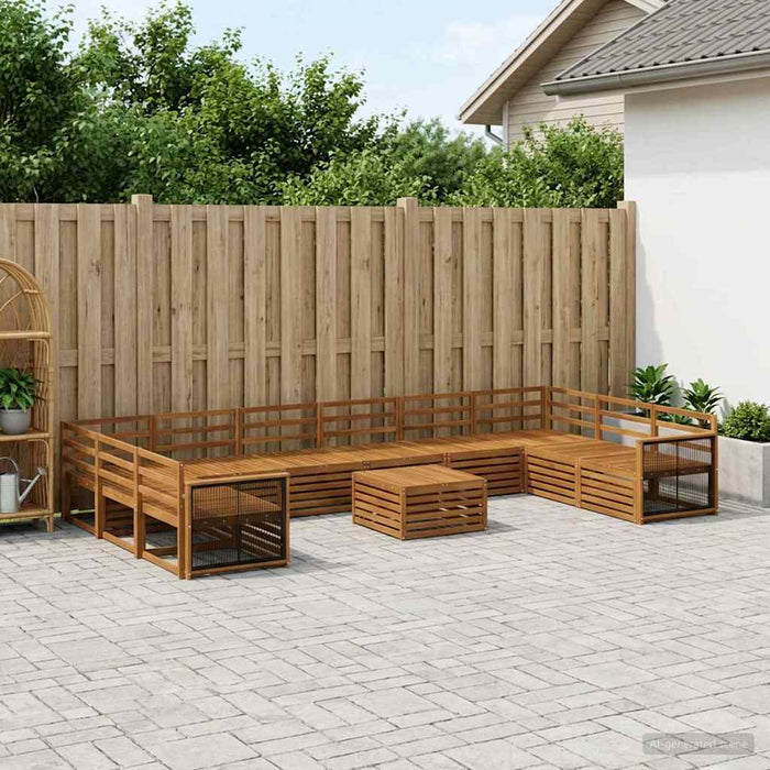 Seturi de canapele 11 pcs Lemn Solid de Acacia WALTI