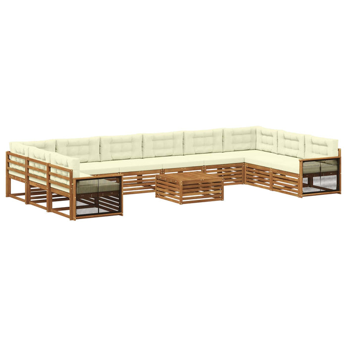 Seturi de canapele cu pernă 11 pcs Lemn Solid de Acacia WALTI