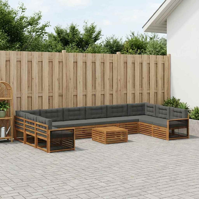 Seturi de canapele cu pernă 11 pcs Lemn Solid de Acacia WALTI