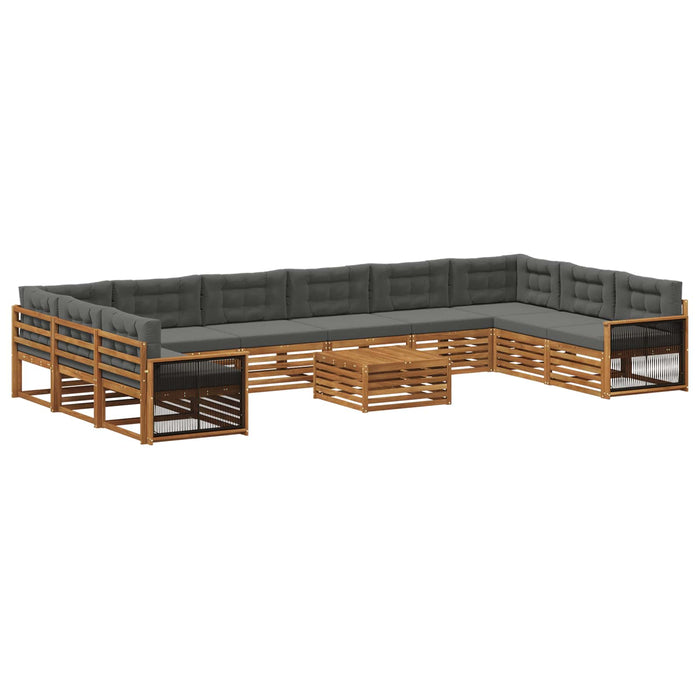 Seturi de canapele cu pernă 11 pcs Lemn Solid de Acacia WALTI