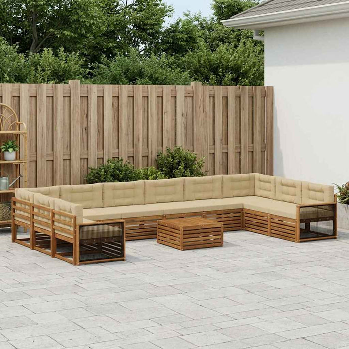 Seturi de canapele cu pernă 11 pcs Lemn Solid de Acacia WALTI