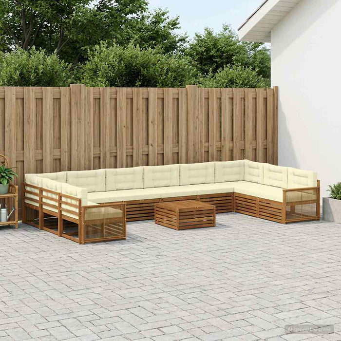 Seturi de canapele cu pernă 11 pcs Lemn Solid de Acacia WALTI