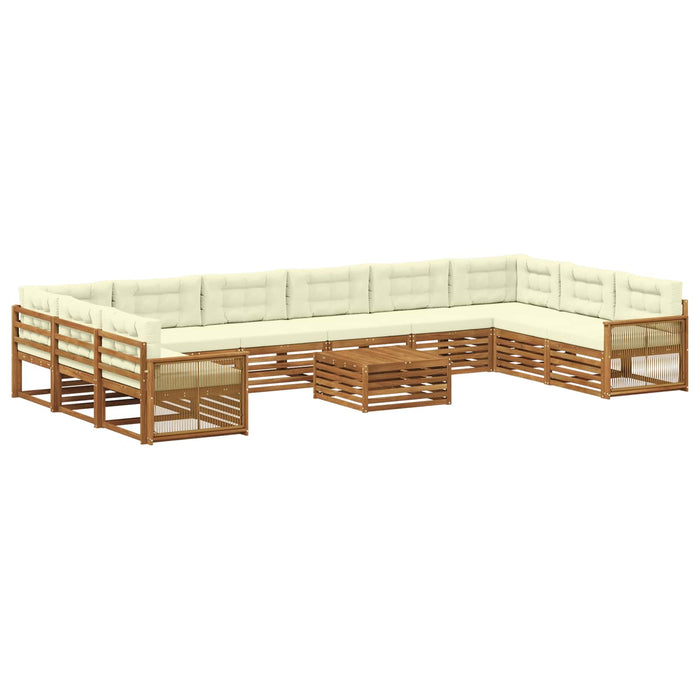 Seturi de canapele cu pernă 11 pcs Lemn Solid de Acacia WALTI