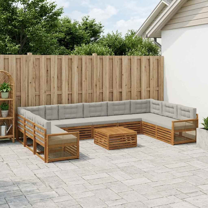 Seturi de canapele cu pernă 11 pcs Lemn Solid de Acacia WALTI