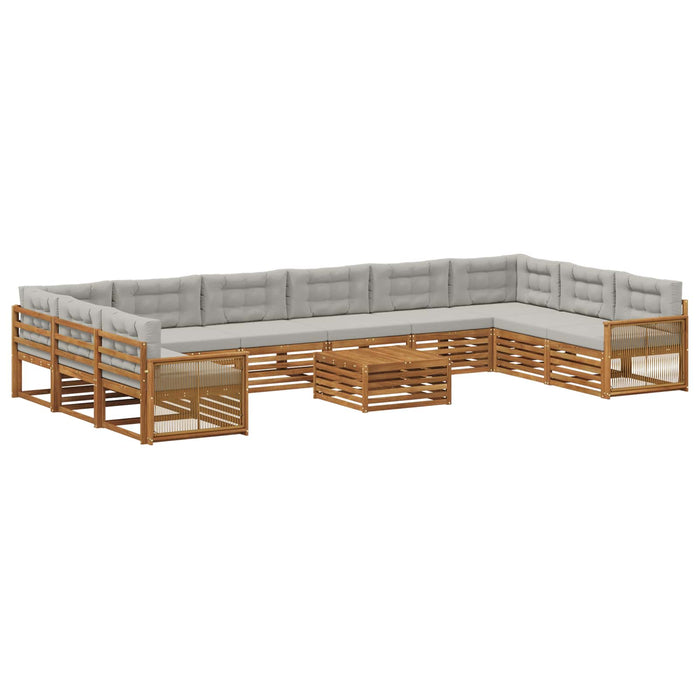 Seturi de canapele cu pernă 11 pcs Lemn Solid de Acacia WALTI