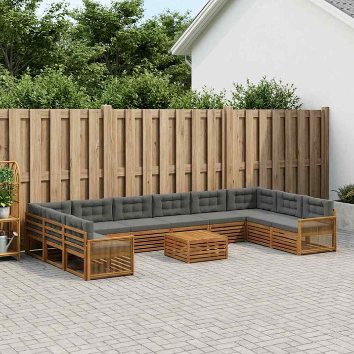 Seturi de canapele cu pernă 11 pcs Lemn Solid de Acacia WALTI