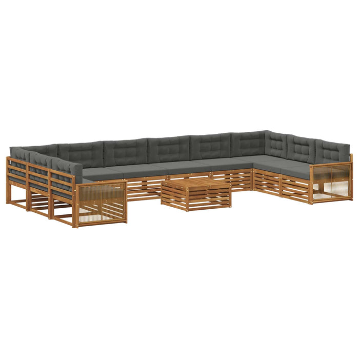 Seturi de canapele cu pernă 11 pcs Lemn Solid de Acacia WALTI