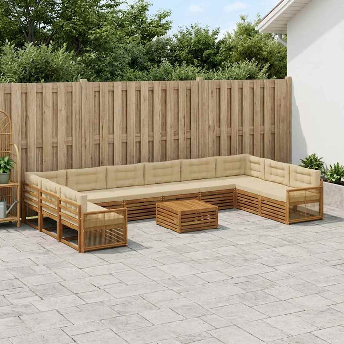 Seturi de canapele cu pernă 11 pcs Lemn Solid de Acacia WALTI