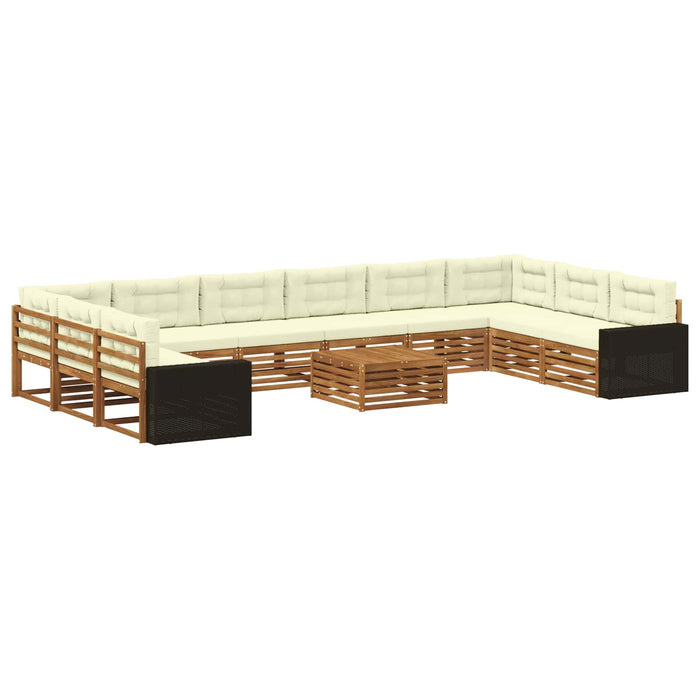 Seturi de canapele cu pernă 11 pcs Lemn Solid de Acacia WALTI